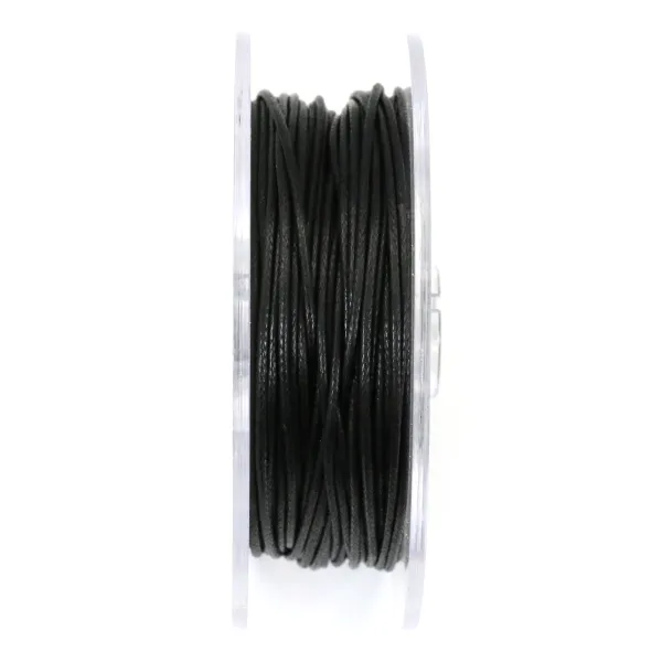 Cordonnet coton ciré noir 1mm  x 20m
