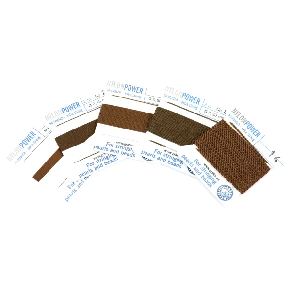 Fil power nylon avec aiguille inclus, de couleur marron x 2m