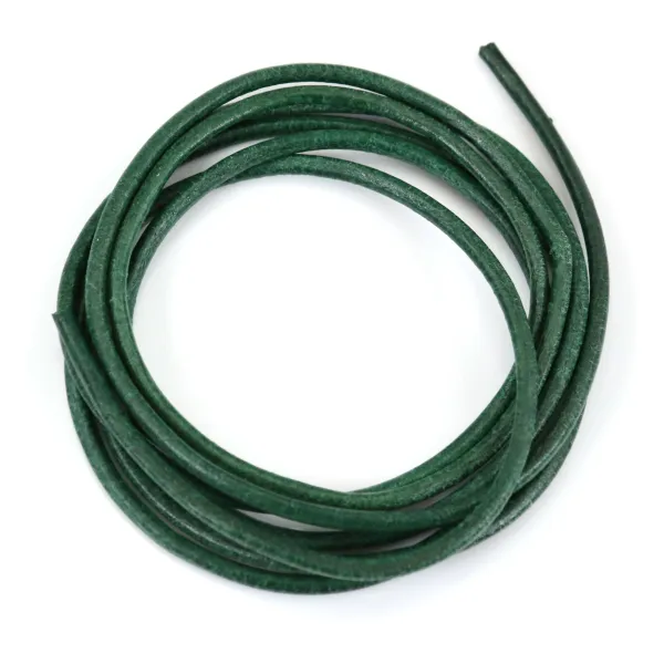Ruban de cuir vachette vert 2mm x 1m