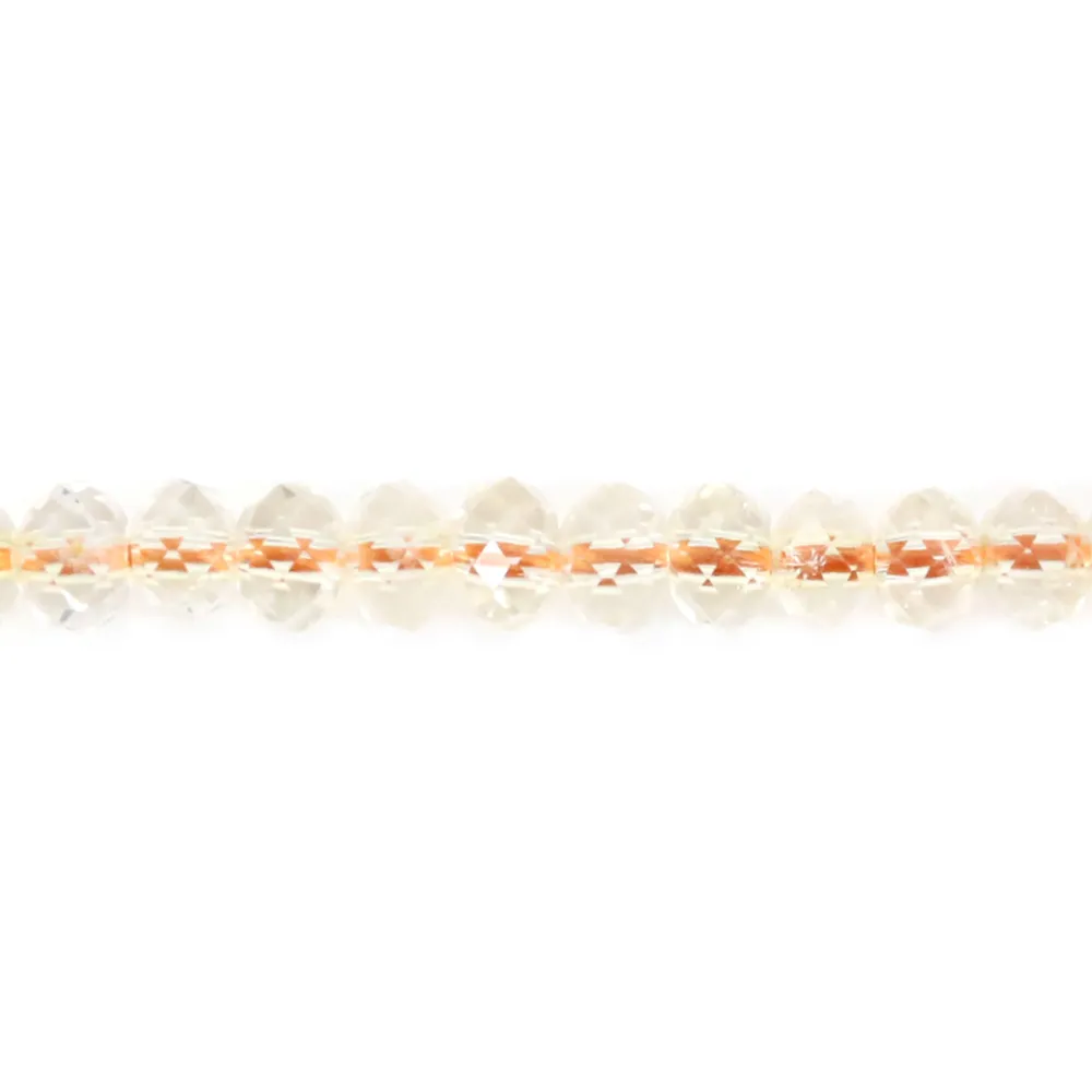 Citrine rondelle facette 3.5x4.5mm x 40cm