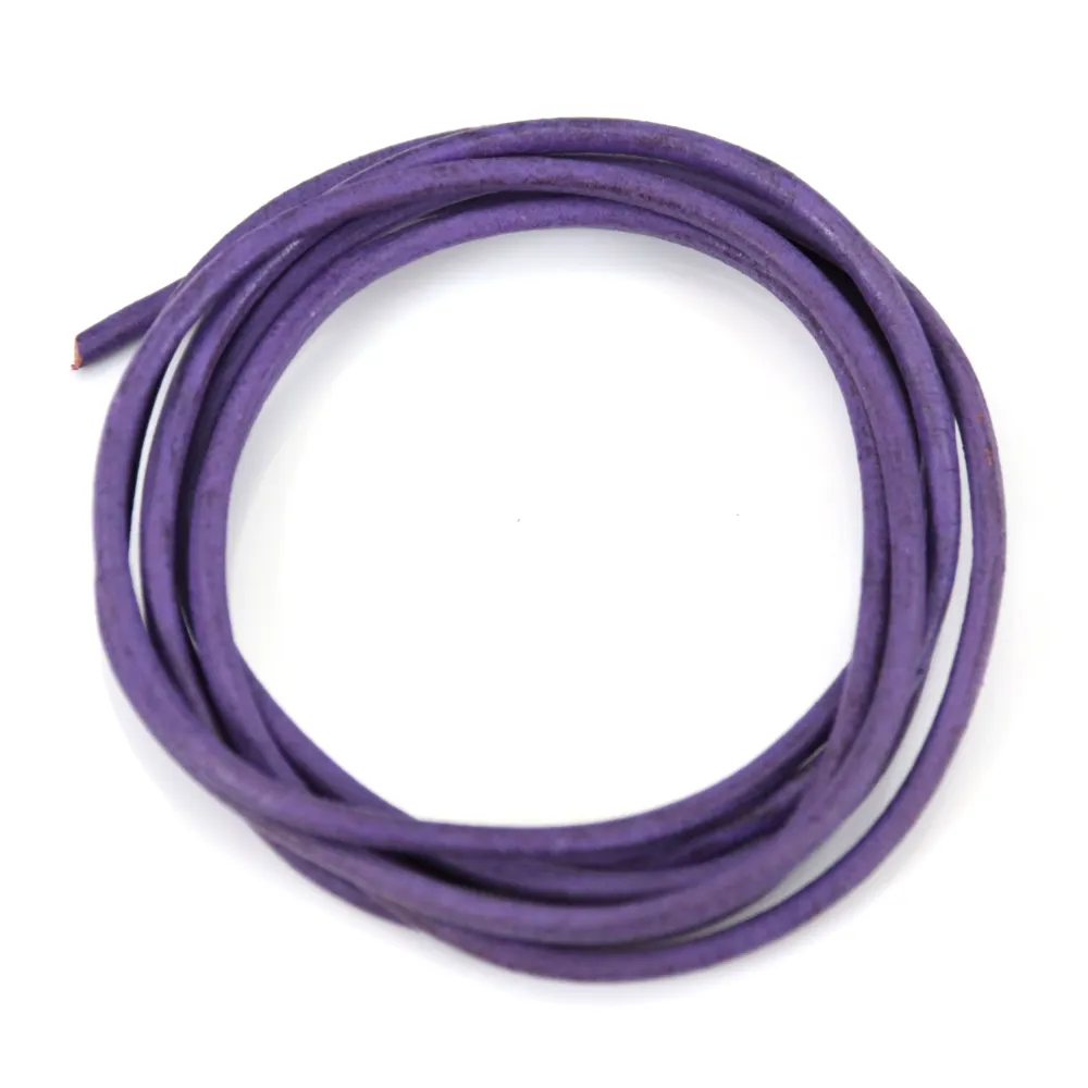 Ruban de cuir vachette lilas 2mm x 1m