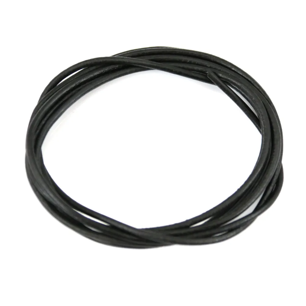 Ruban de cuir de chevreau noir 1.3mm x 1m