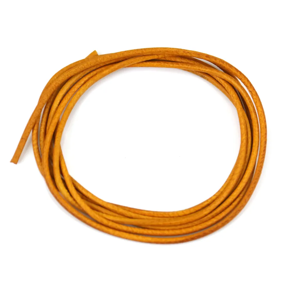 Ruban de cuir de chevreau jaune 1.3mm x 1m