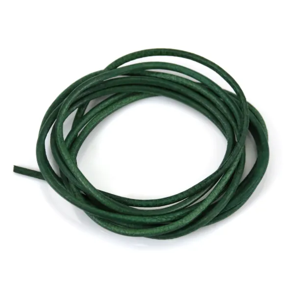 Ruban de cuir de chevreau  vert 1.3mm x 1m