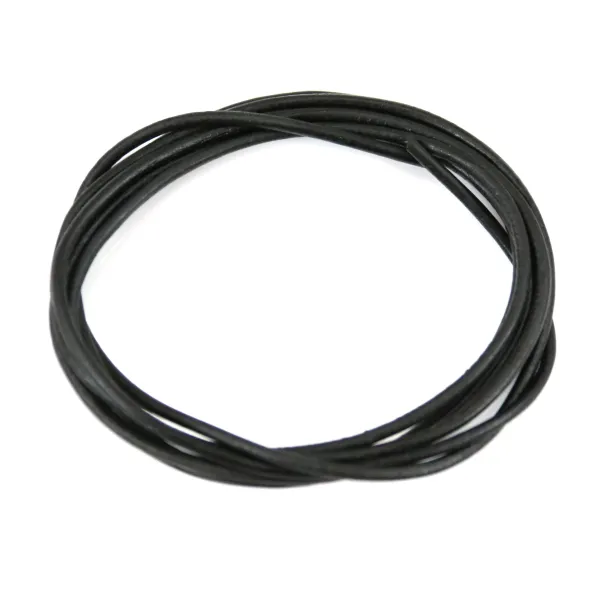 Ruban de cuir vachette noir 2mm x 1m