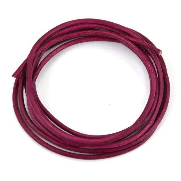 Ruban de cuir de chevreau fuschia 1.3mm x 1m