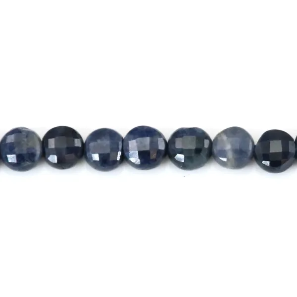 Sapphire, in round flat faceted shape, 4mm x 39cm