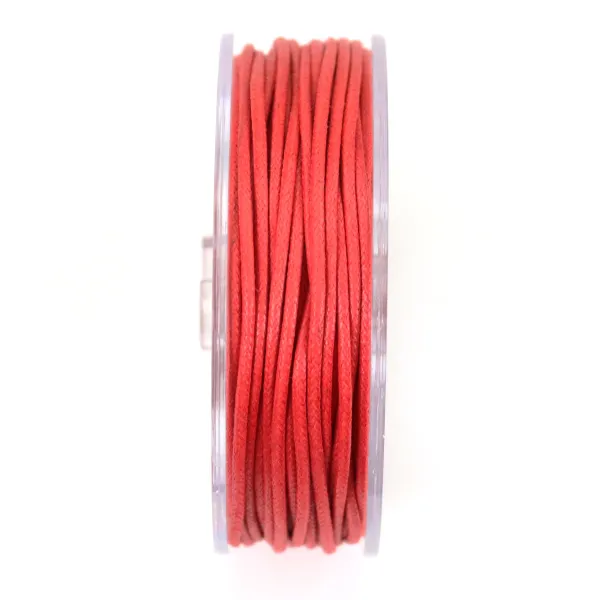 Cordonnet coton ciré rouge 1.5mm  x 20m
