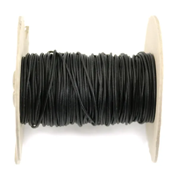 Fil en cuir Kangourou Griffin noir x1m
