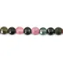 Multicolored tourmaline, in round and flat faceted shape, 6mm x 39cm