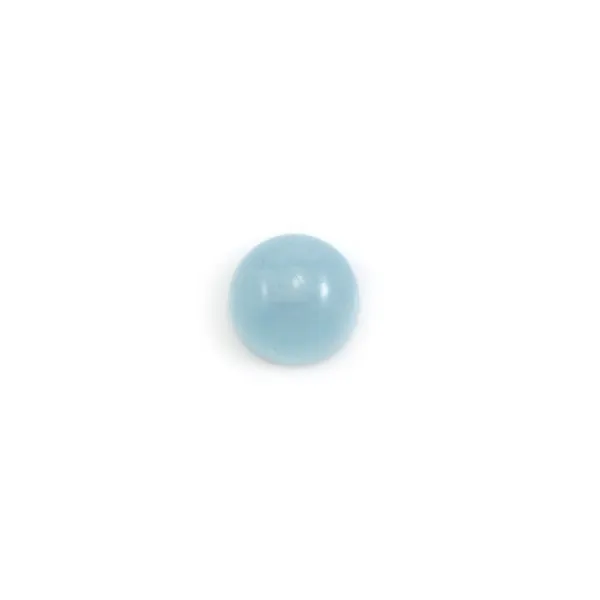 Cabochon aquamarine  round 8mm x 1pc