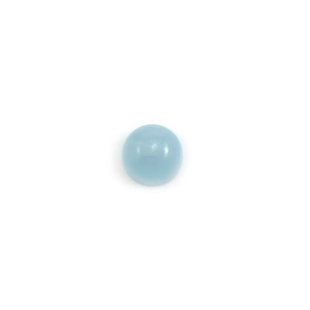 Cabochon aigue marine rond 8mm  x 1pc