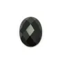 Cabochon Onyx noir ovale facetté 10x14mm x 1pc