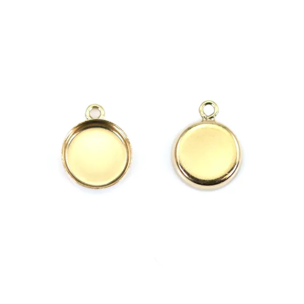 Juego de colgante relleno de oro para cabujón redondo 6mm x 1pc