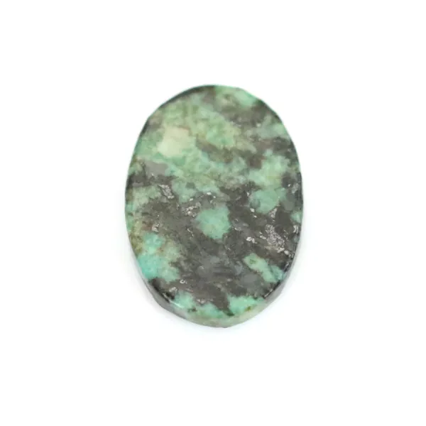 Cabochon ovale piatto di turchese africano 10x14mm x 1pc