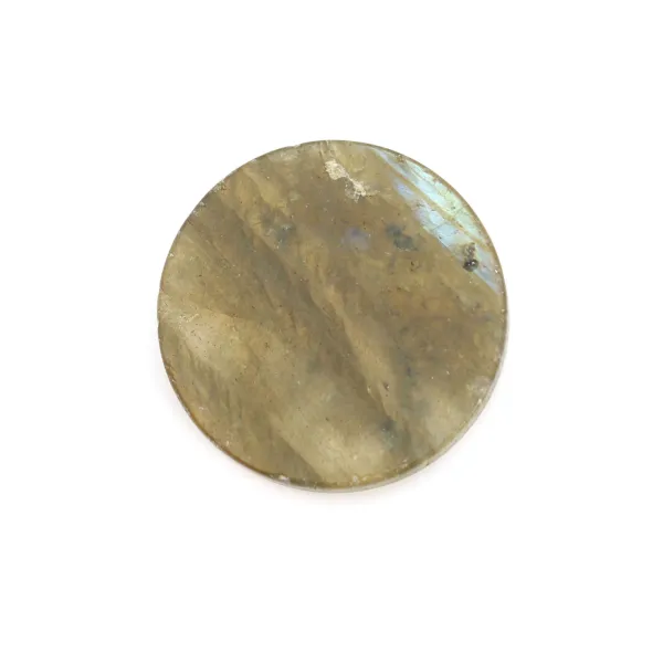Cabochão redondo e plano de Labradorite 20mm x 1 unidade