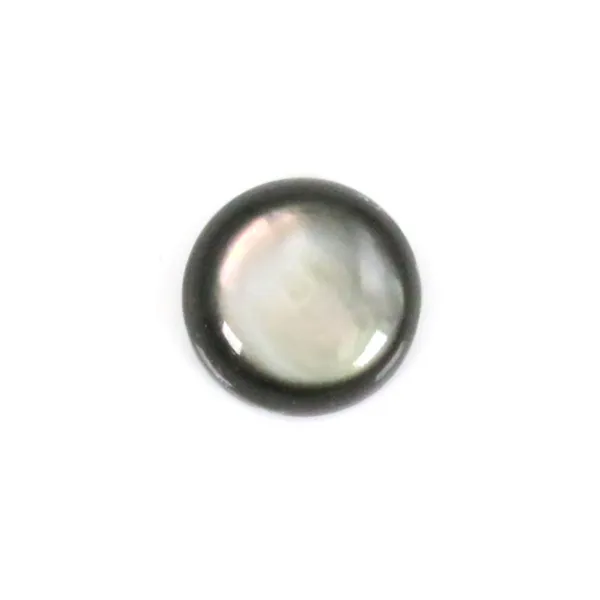 Cabochon rotondo di madreperla grigia 6 mm x 2 pezzi