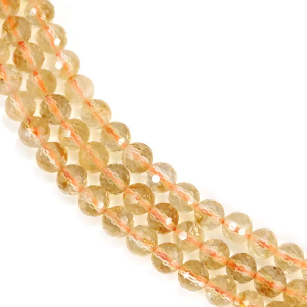 Citrine Ronde Facette 6mm x 40cm