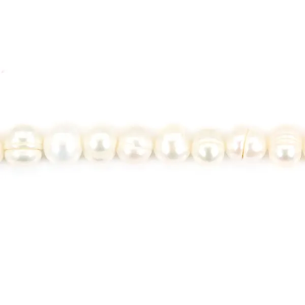 Perles de culture d'eau douce, blanche, irrégulière, 7mm x 10pcs
