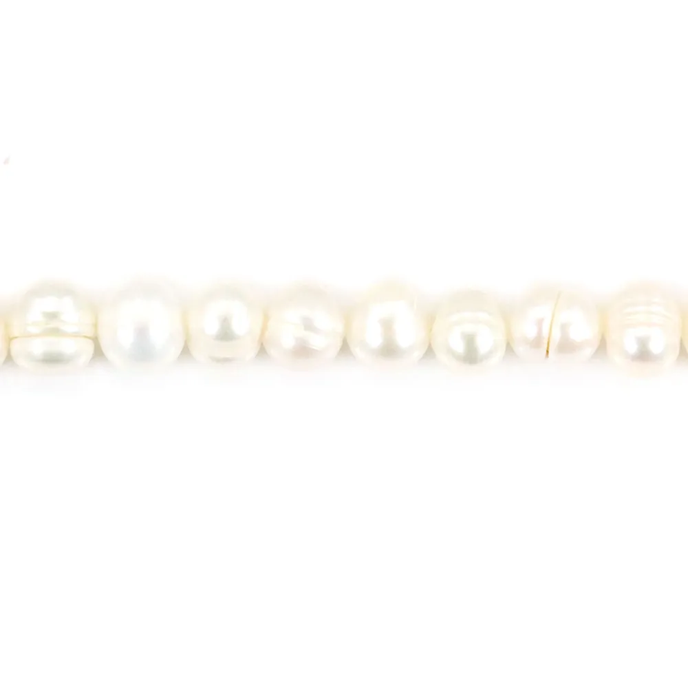 Perles de culture d'eau douce, blanche, irrégulière, 7mm x 10pcs