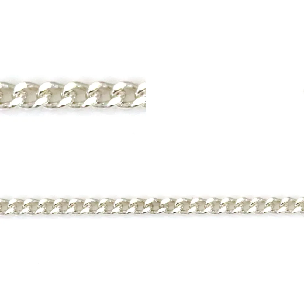 Chaîne argent 925 gourmette plate 1.2x0.6mm x 50cm