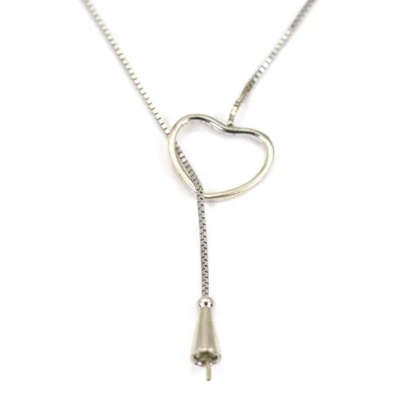 Chaîne en argent 925 rhodié maille carré pour perle semi percé x 45cm