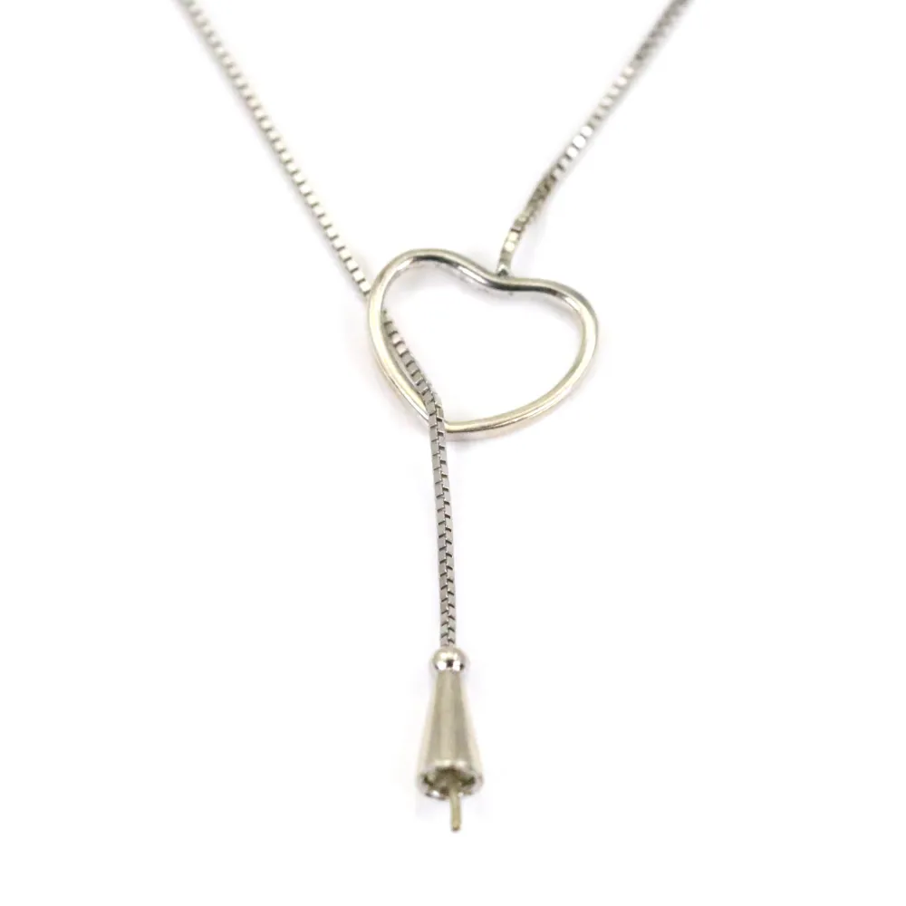 Chaîne en argent 925 rhodié maille carré pour perle semi percé x 45cm