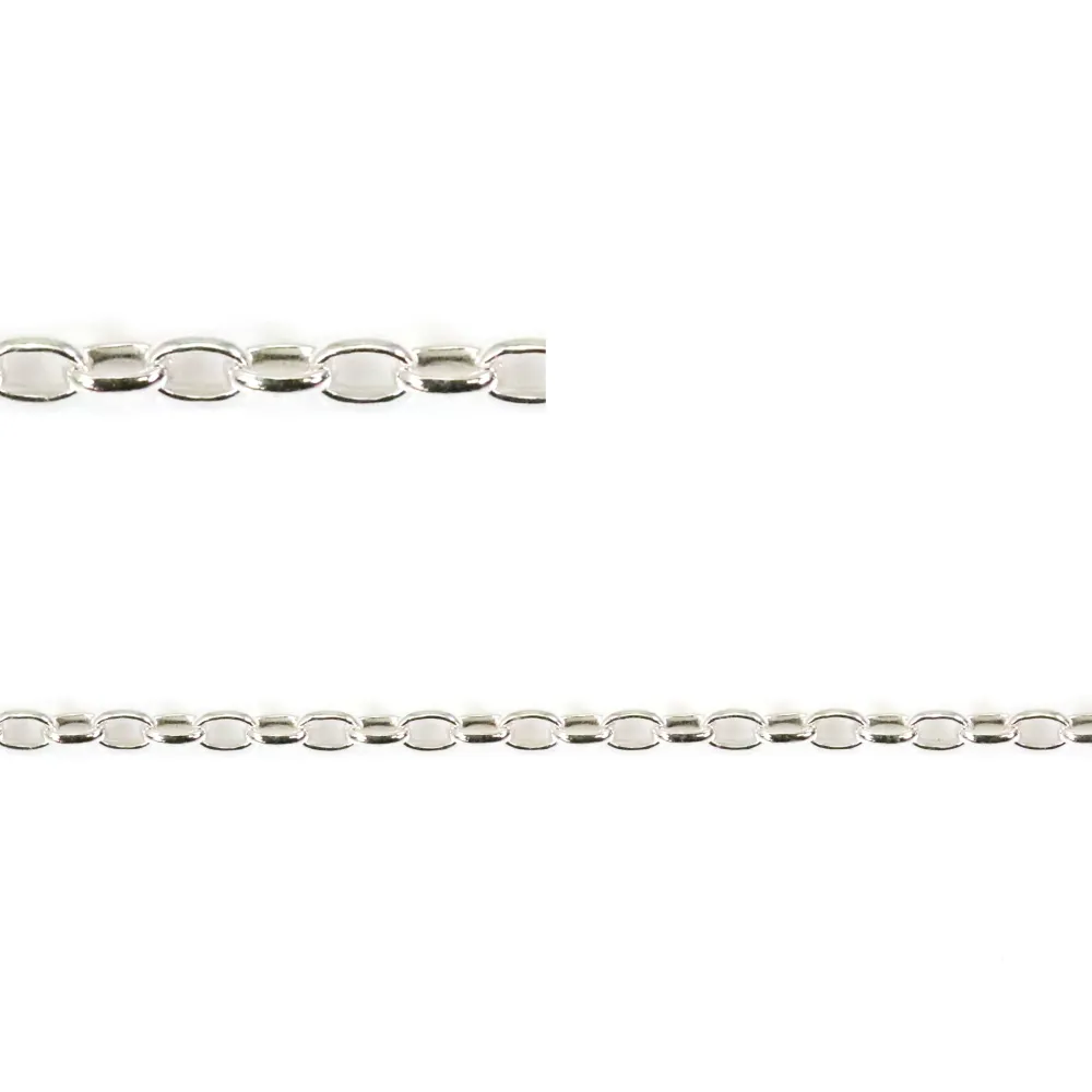 Chaîne argent 925 ovale 1.7x2.6mm x 50cm