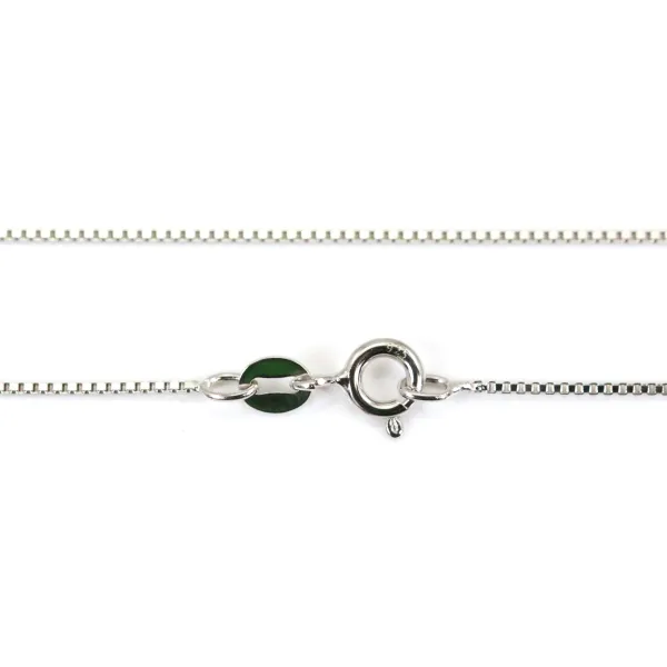 Chaîne maille carré 0.7mm en Argent 925 rhodié x 45cm