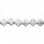 Howlite trèfle facetté 10mm x 1pc