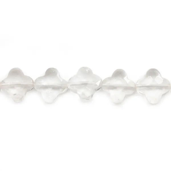 Rock Crystal Faceted Clover 10mm x 1pc