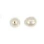Perle de culture d'eau douce, semi-percé, blanche, goutte, 6-7mm x 1pc