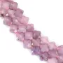 Lépidolite trèfle facetté 10mm x 40cm