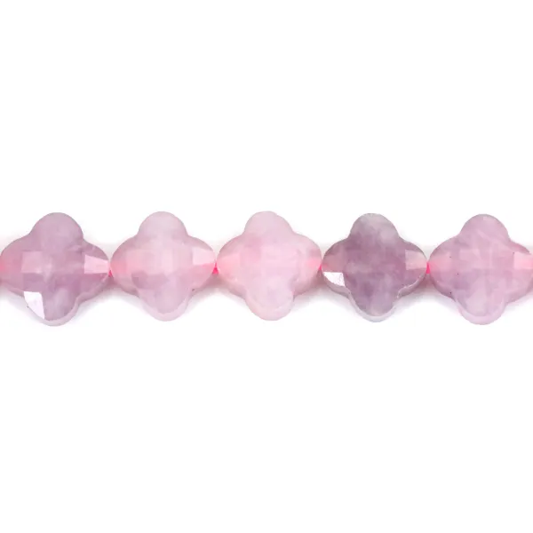 Lépidolite trèfle facetté 10mm x 40cm