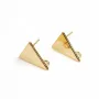 Clous d'oreille triangle 12x15mm, plaqué par "flash" or sur laiton x 2pcs