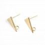 Ear stud leaves  by "flash" Gold on brass 8x14mm x 2pcs