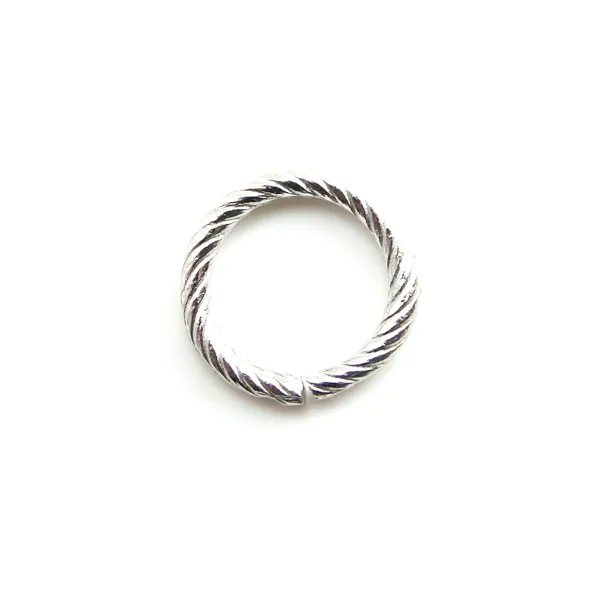 Anneaux ouvert spirale argenté 10mm x 4pcs