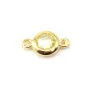 Intercalaire argent 925 doré à l'or fin et zirconium citrine 5x9mm x 1pc