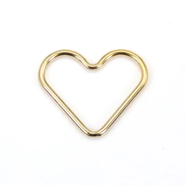 Intercalaire de forme coeur en gold filled 14 carats 15mm x 1pc