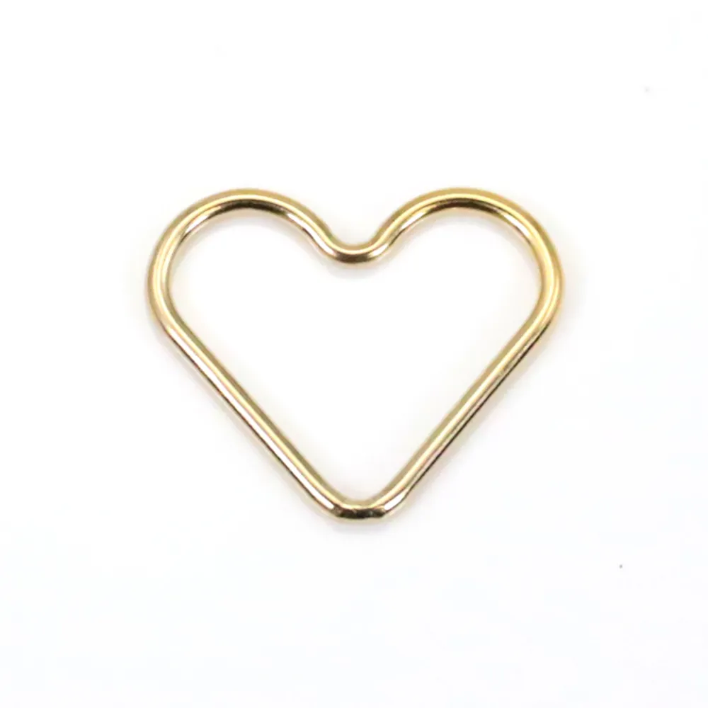 Intercalaire de forme coeur en gold filled 14 carats 15mm x 1pc