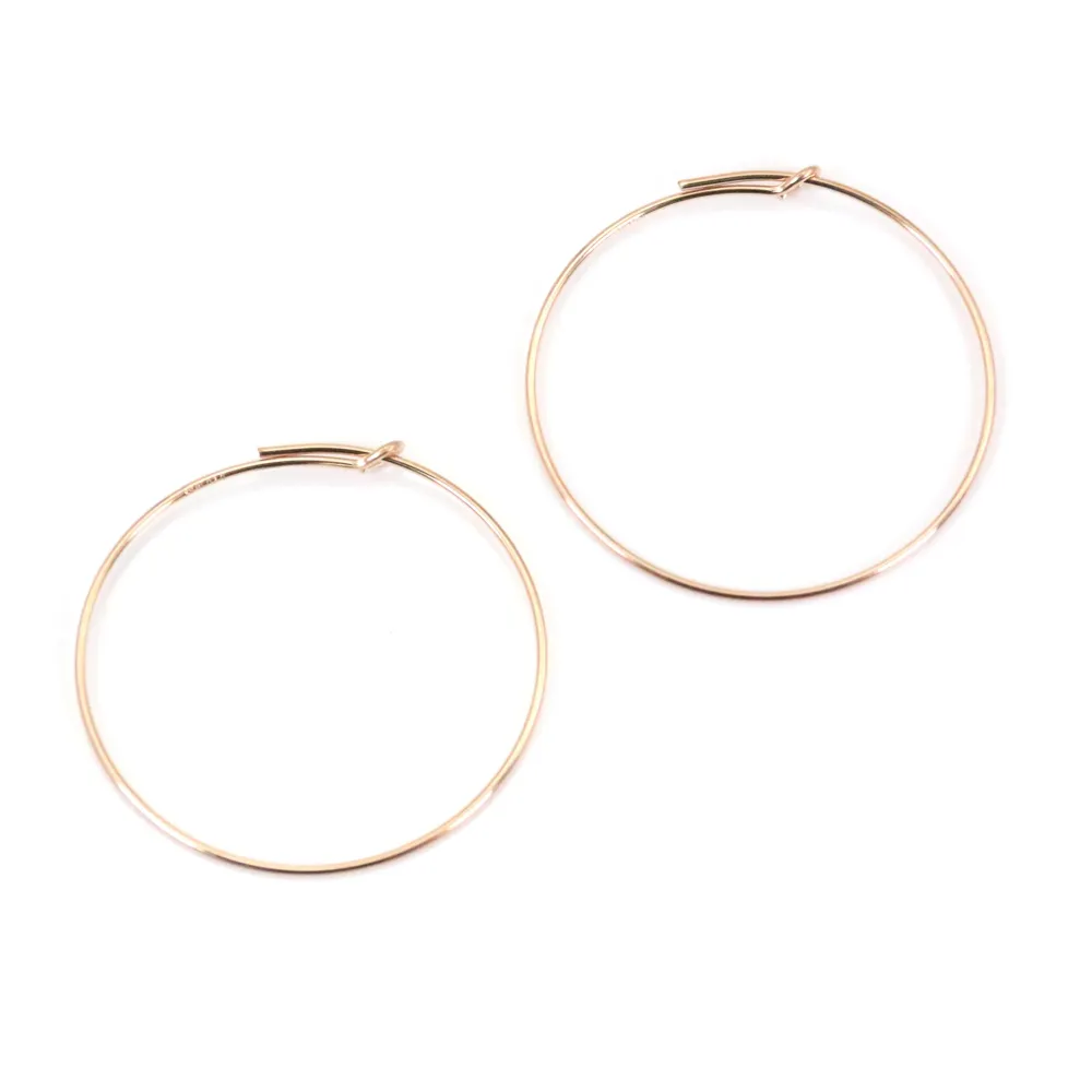Créoles en gold filled 14 carats rosé 0.7x20mm x 2pcs