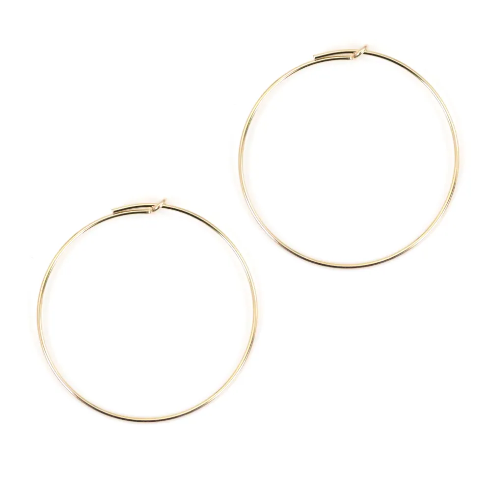 Créoles à décorer 30x0.7mm en gold filled 14 carats x 2pcs