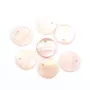 Pink round flat mother-of pearl 12mm x 2pcs