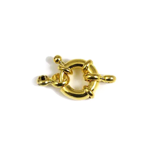 Golden tone spring ring clasp 10mm  x 1pc 