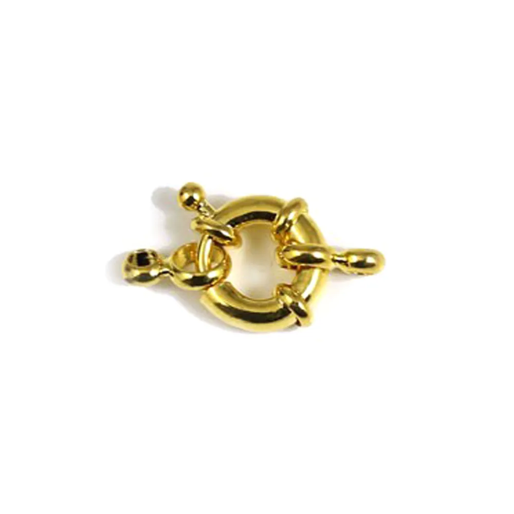 Golden tone spring ring clasp 10mm  x 1pc 