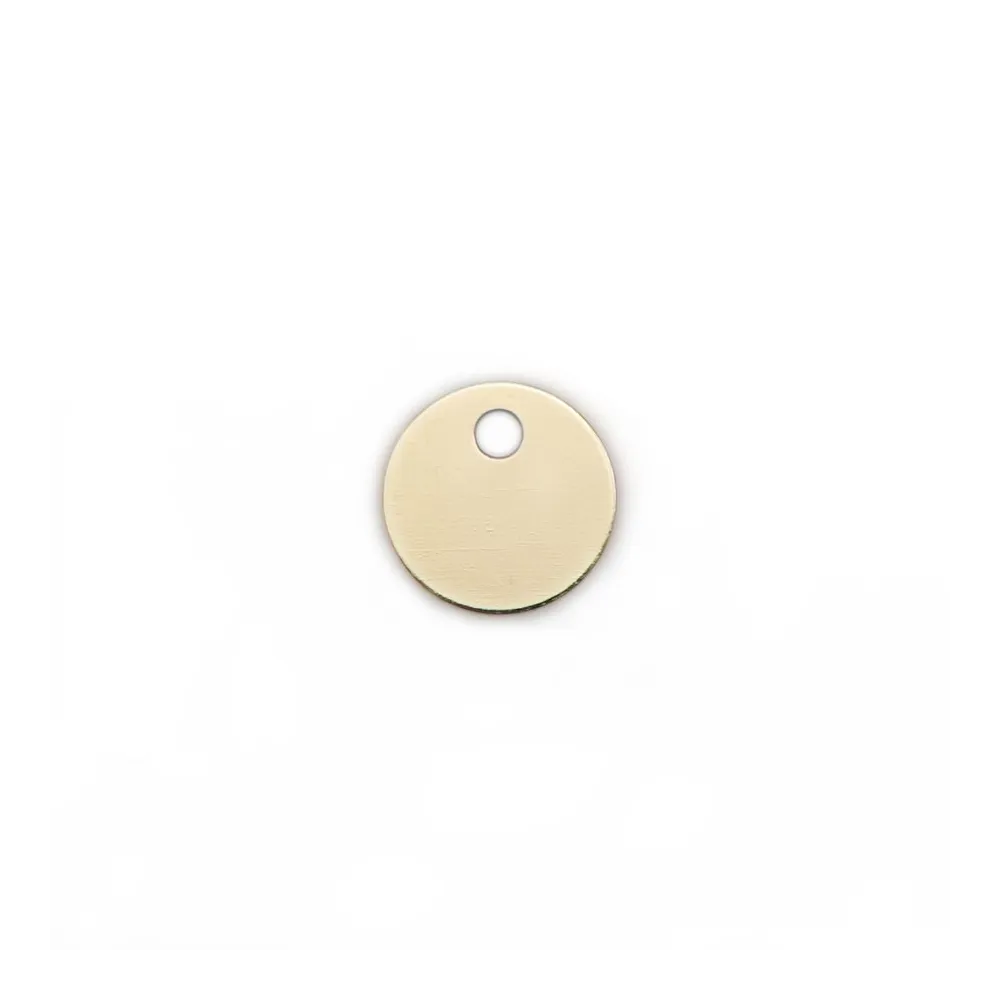 Breloque médaille à graver 1côté en gold-filled, 4mm x 2pcs