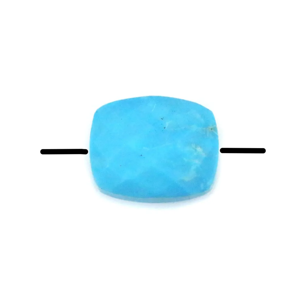 Turquoise reconstituée rectangulaire facette 8x10mm x 1pc 