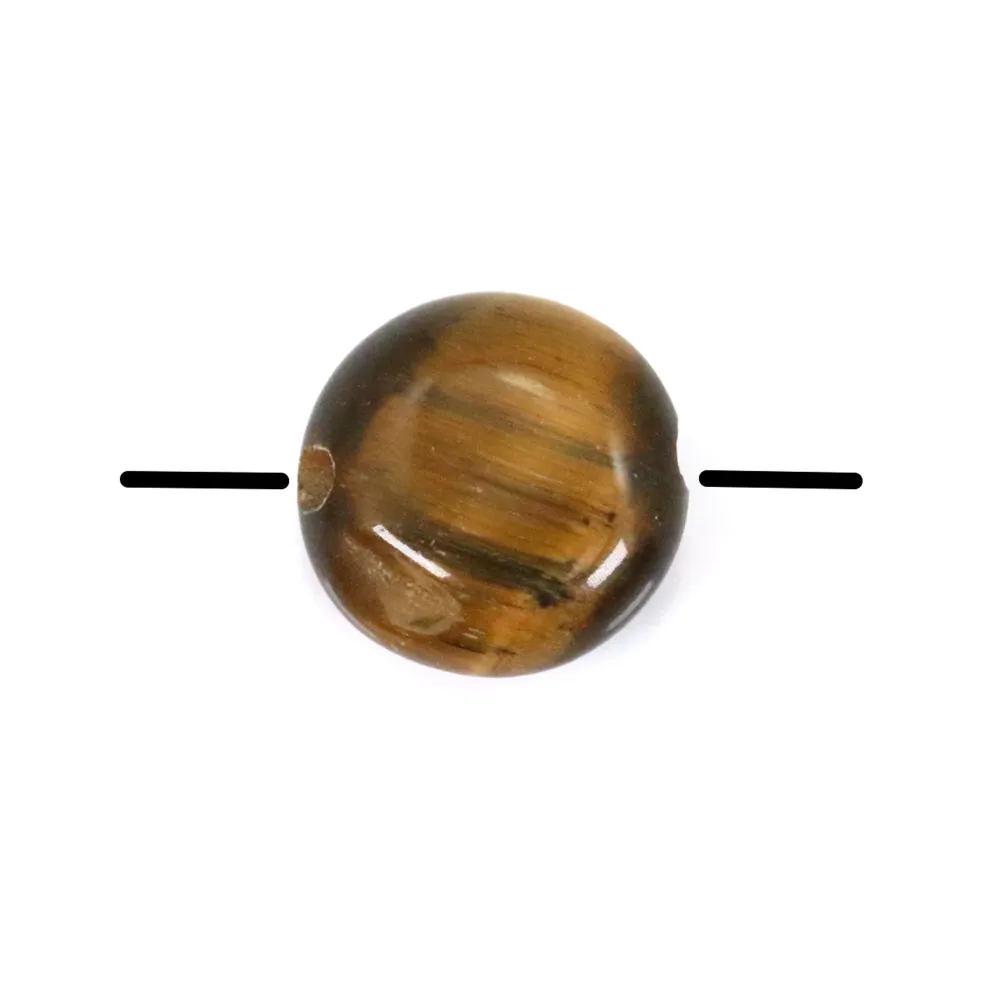 Oeil de tigre rond plat 10mm x 10pcs