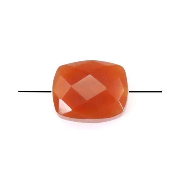 Rectangular cornaline faceted 8x10mm x 1pc