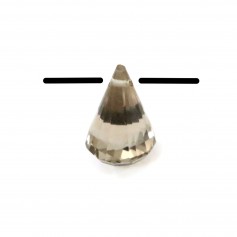 Smoky Quartz faceted pyramid drop x 1pc